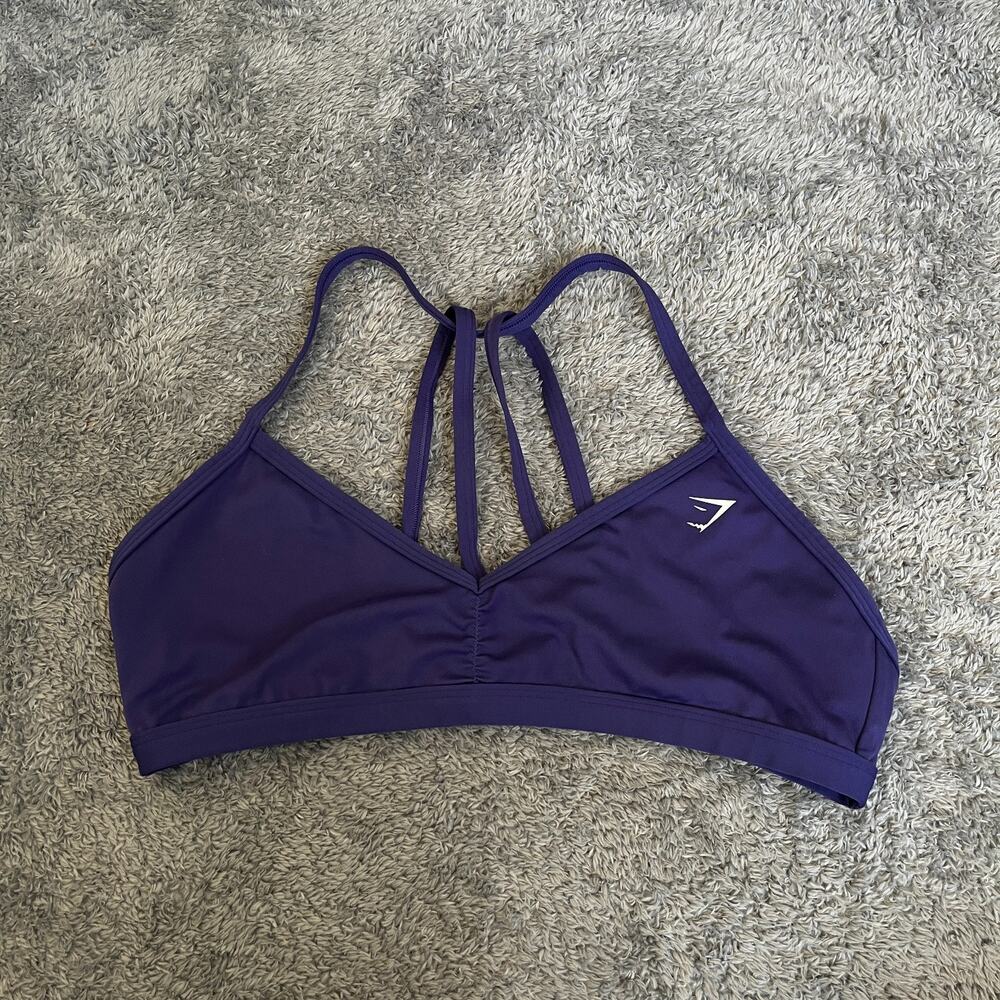 Gymshark Minimal Purple Multi Strap Low Support Yoga Sports Bra Women's Size XL